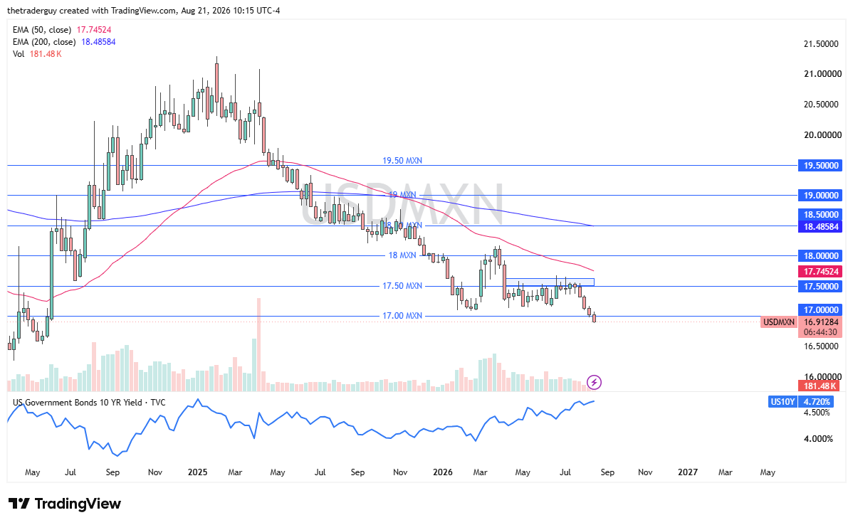 USD/MXN Semana 24 a 28 Agosto 2026 USD/MXN Semana 24 a 28 Agosto 2026