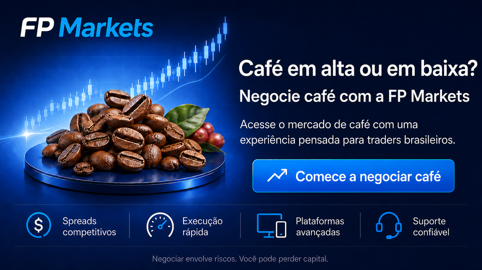 Invista no mercado de café com a FP Markets 26/08/2026